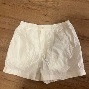 Women's White Shorts size medium Linen Stretch Waist